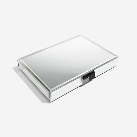 Szkatułka na biżuterię Stackers classic velvet szklana z pokrywką z czarną wyściółką