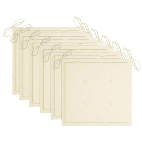 vidaXL Składane krzesła ogrodowe 6 szt., z poduszkami, drewno akacjowe