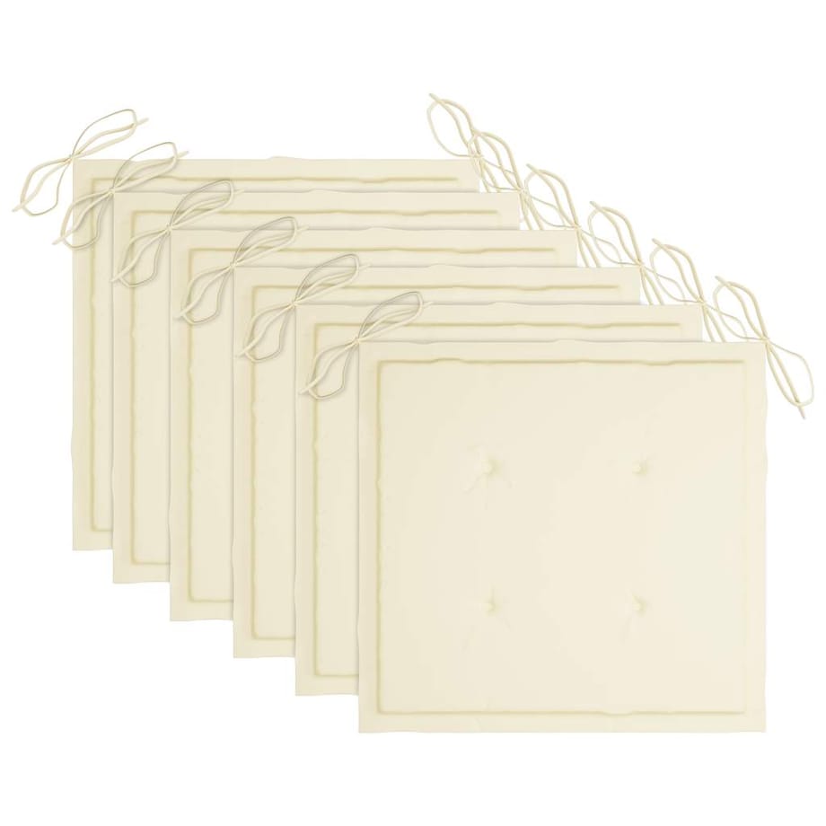 vidaXL Składane krzesła ogrodowe 6 szt., z poduszkami, drewno akacjowe