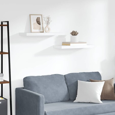 vidaXL Półki ścienne, 2 szt., białe, 60x23,5x3,8 cm, MDF