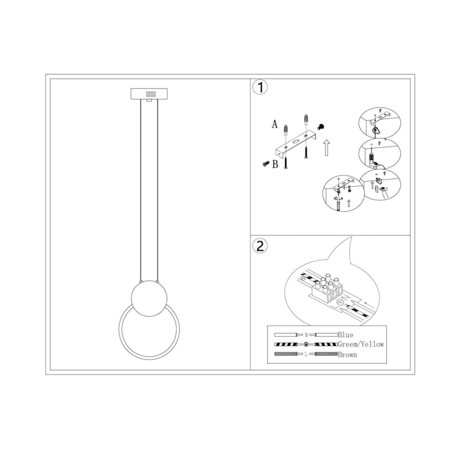 LAMPA WISZĄCA LUMINARIS ZŁOTA