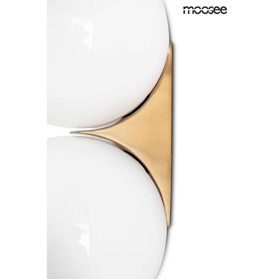 Szklana lampa ścienna Boll Twin MSE010400224 złota