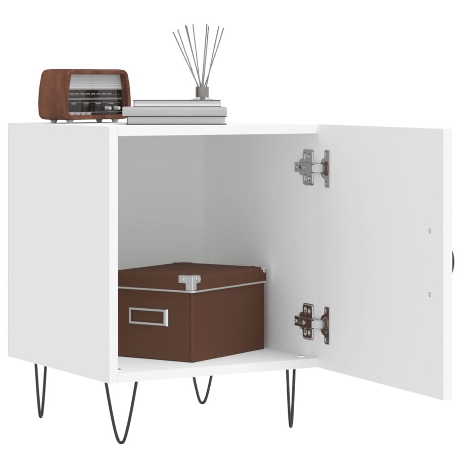 vidaXL Szafka nocna, biała, 40x40x50 cm, materiał drewnopochodny