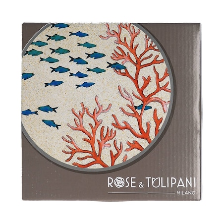 Podstawka okrągła z melaminy Sea Life rafa koralowa - 20 cm