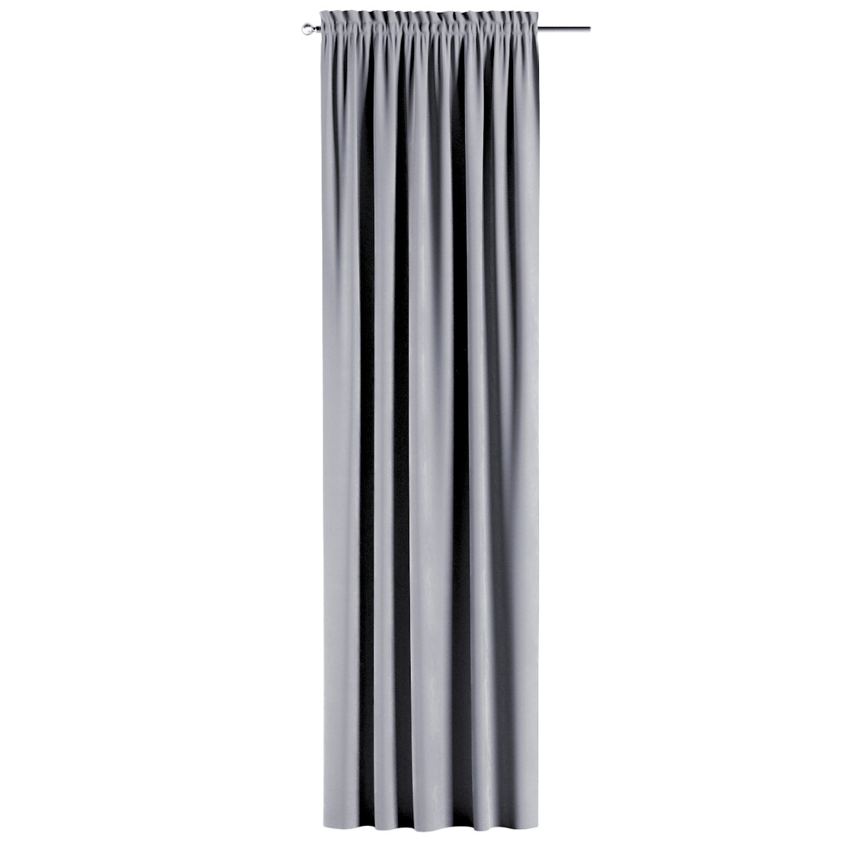 Zasłona na kanale z grzywką 1 szt. 130x245 srebrzysty szary