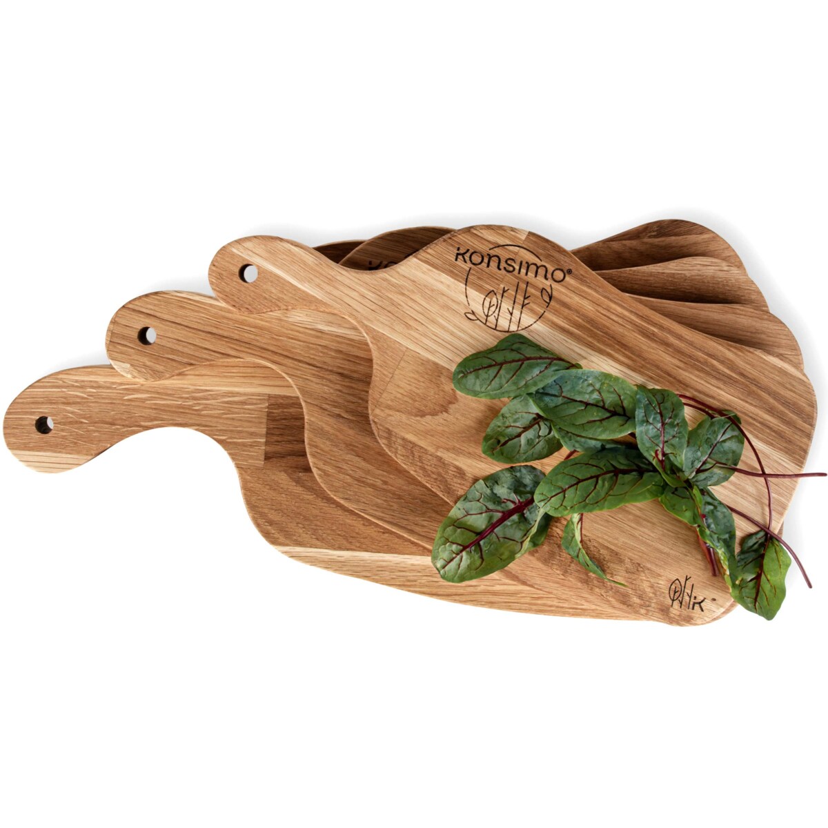Konsimo LIVO Zestaw desek do krojenia (3szt.), drewno dębowe