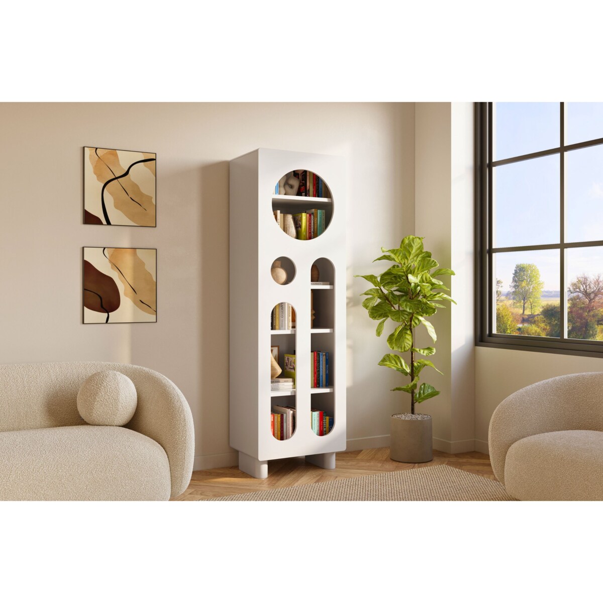 Nowoczesny regał z ażurowymi frontami Skandica OKO / szer. 60 cm