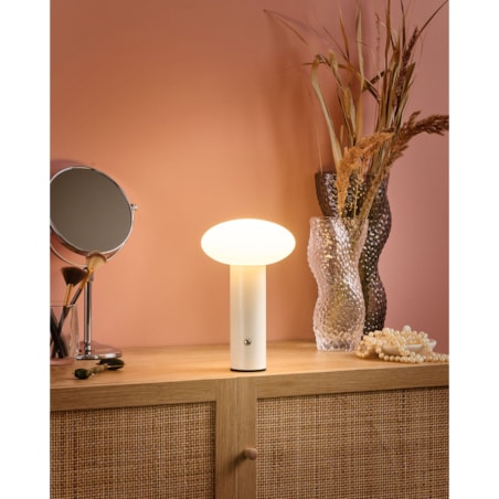 Bezprzewodowa lampa stołowa LED BUAYAN Ze ściemniaczem Metal Biały