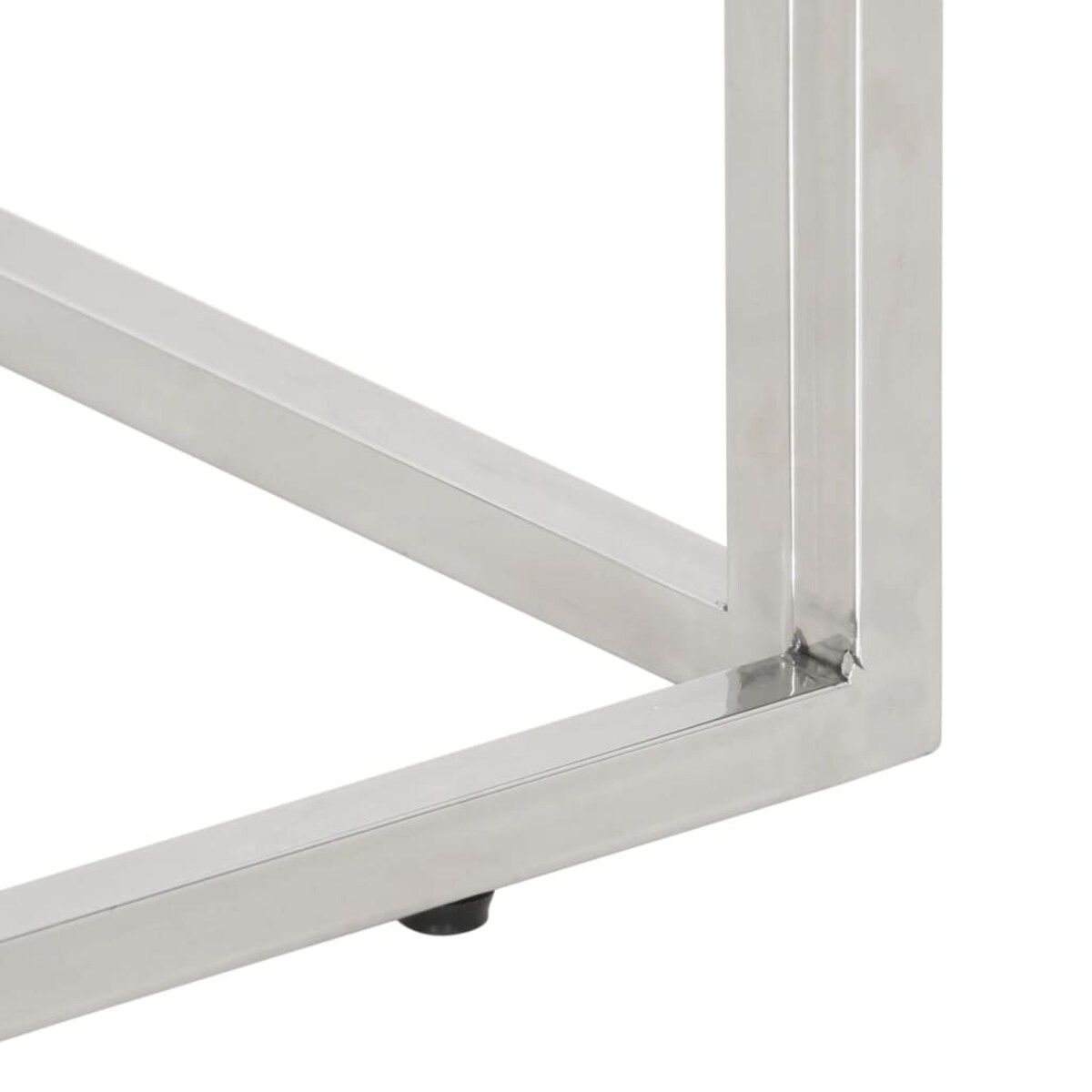 vidaXL Stolik konsolowy, srebrny, stal nierdzewna i szkło hartowane