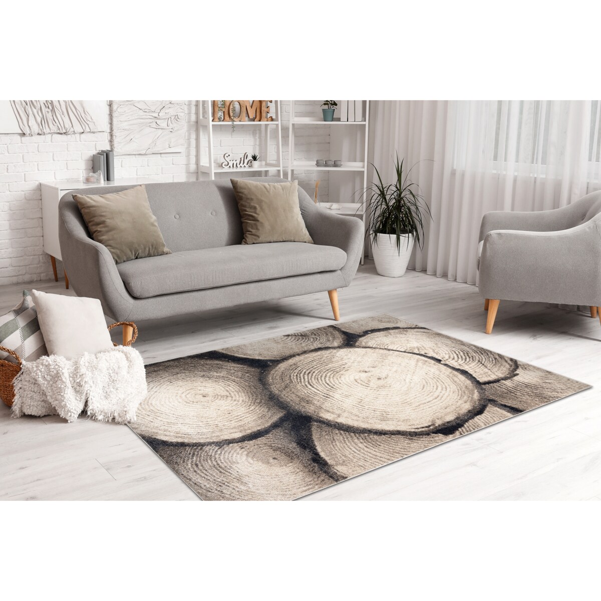 Dywan FUSION 9612 krem / beż - Pień, 140x190 cm