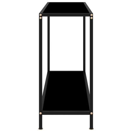 vidaXL Stolik konsolowy, czarny, 100x35x75 cm, szkło hartowane