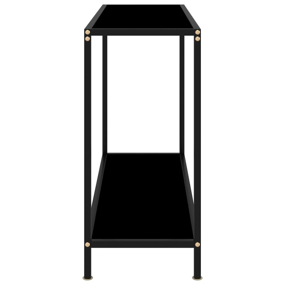 vidaXL Stolik konsolowy, czarny, 100x35x75 cm, szkło hartowane