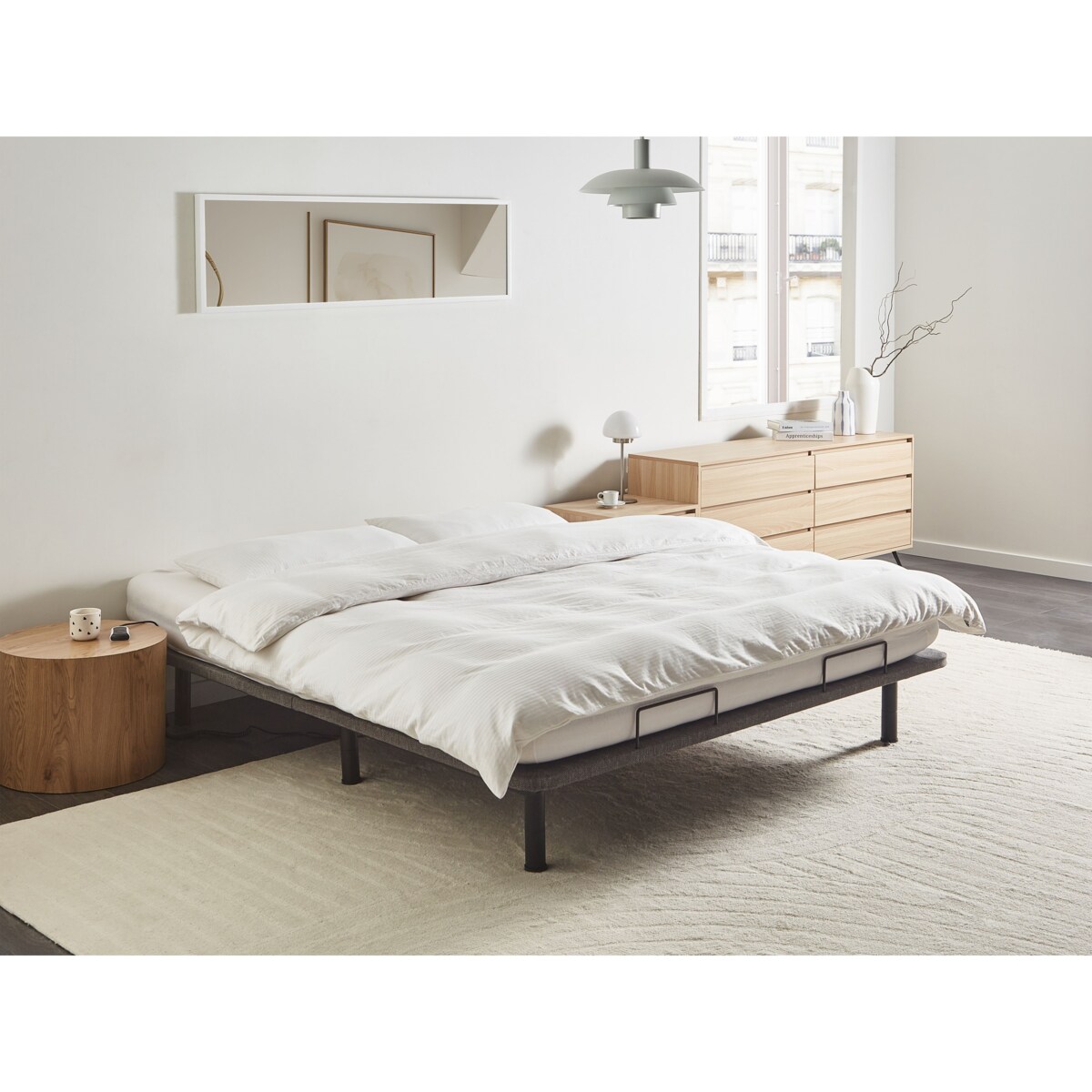 Elektryczny stelaż do łóżka BRUNOY 180 x 200 cm Szary