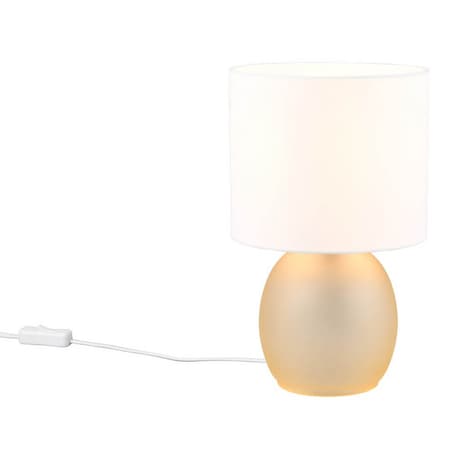 Materiałowa lampka stołowa Vela 517900113 Trio biała złota
