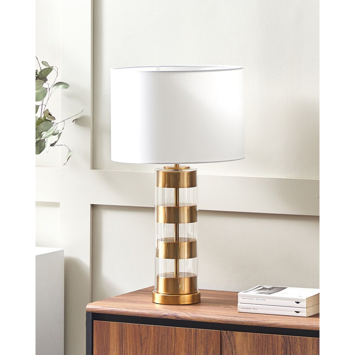 Lampa stołowa szklana złota BEATTON