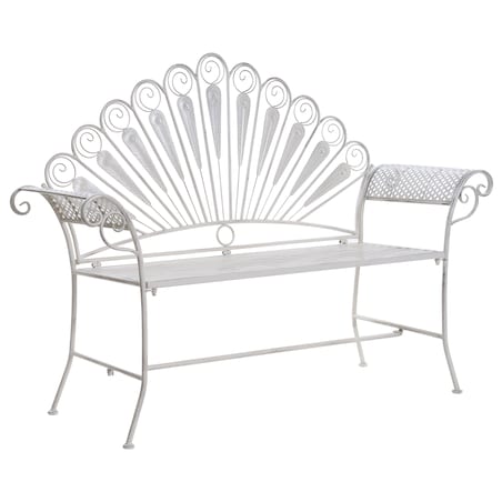 Ławka ogrodowa PAVIA 146 cm Metal Złamana biel