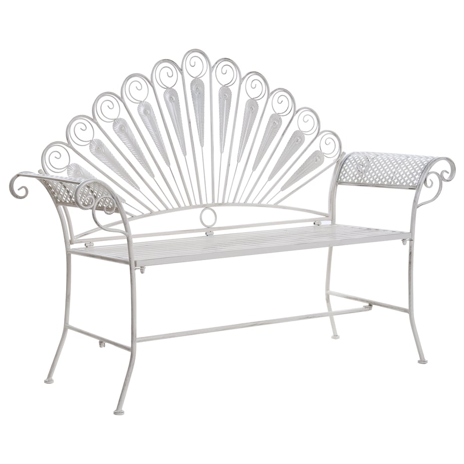 Ławka ogrodowa PAVIA 146 cm Metal Złamana biel
