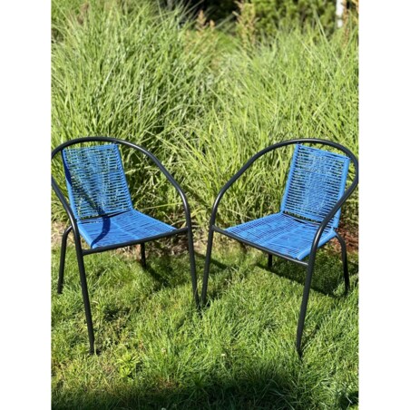 6 X Fotel Bistro Sznurkowy Wygodne Krzesło Ogrodowe Na Balkon Do Ogrodu