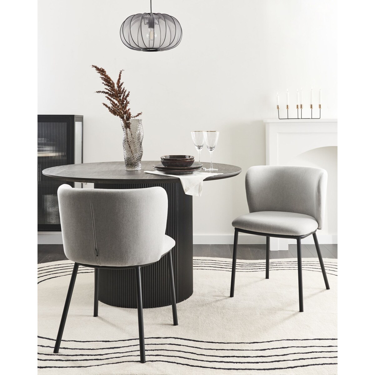 Zestaw 2 krzeseł do jadalni MINA Jasnoszary