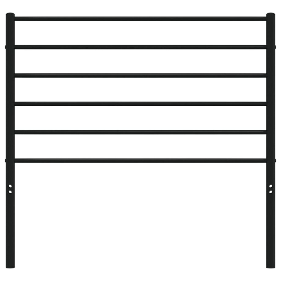 vidaXL Metalowe wezgłowie, czarne, 80 cm