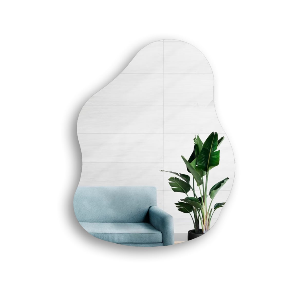 Dekoracyjne lustro o organicznym kształcie - STONE