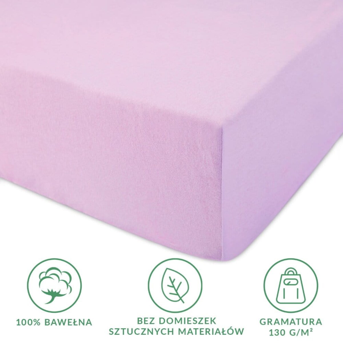 Prześcieradło jersey z gumką 160x200 kolor Wrzos