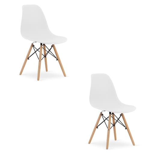 Krzesło Do Jadalni Kuchni Salonu Osaka Białe / Nogi Naturalne X 2