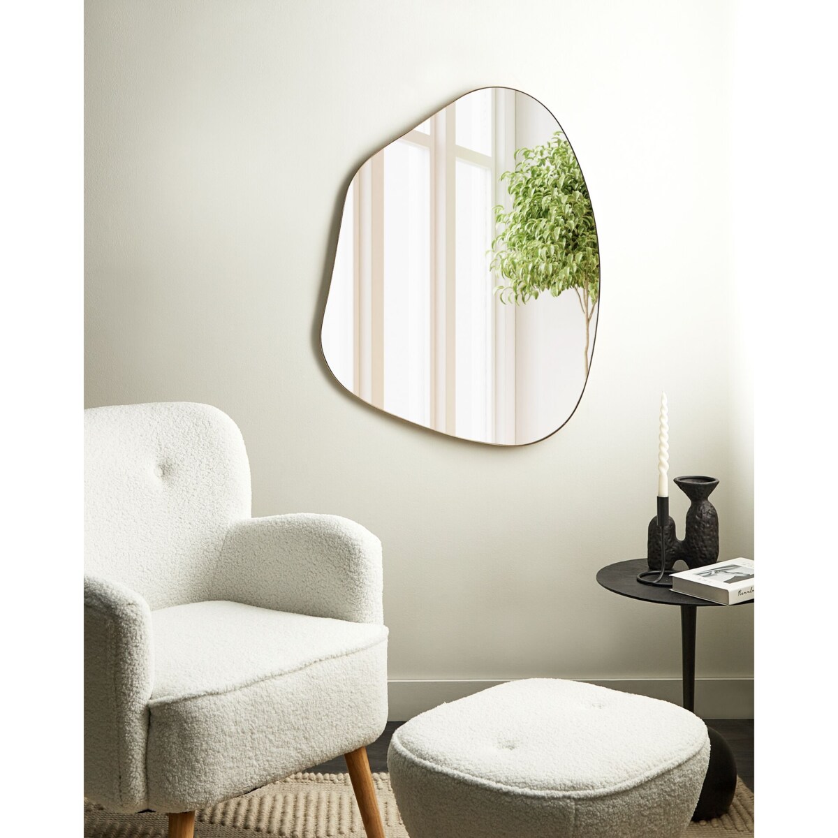 Lustro ścienne PUTEAUX 70 cm 92 cm Metal Złoty