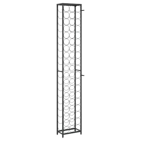 vidaXL Stojak na 57 butelek, czarny, 34x18x200 cm, kute żelazo