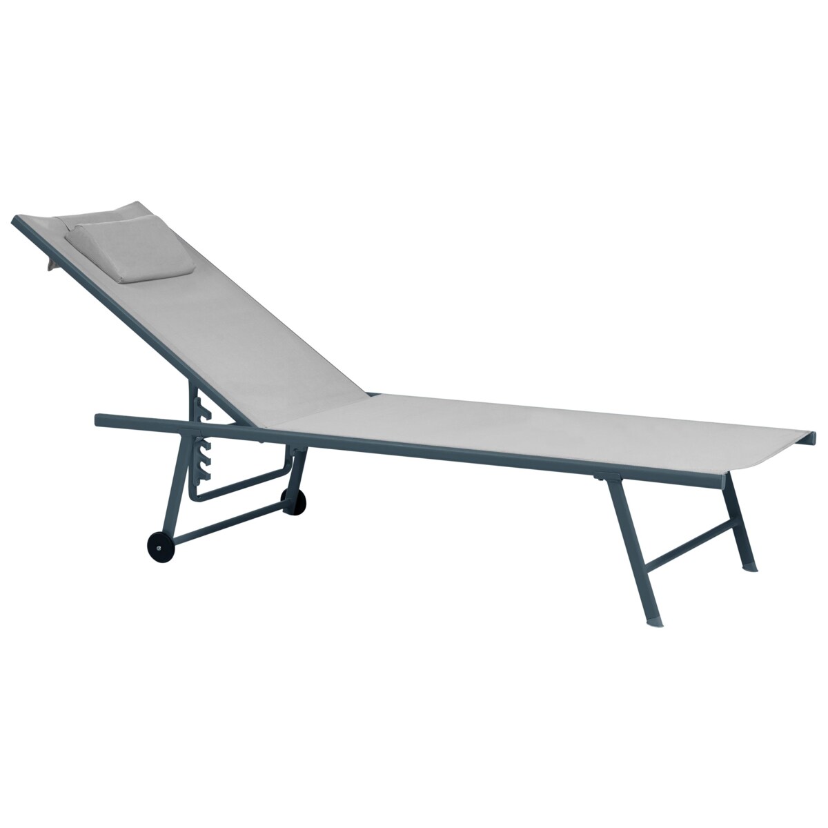 Zestaw 2 leżaków ogrodowych SORONI Metal Jasnoszary