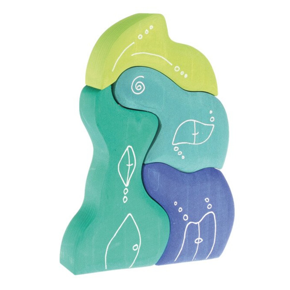 Kształty wodne - drewniane klocki Grimm's niebieskie 1+