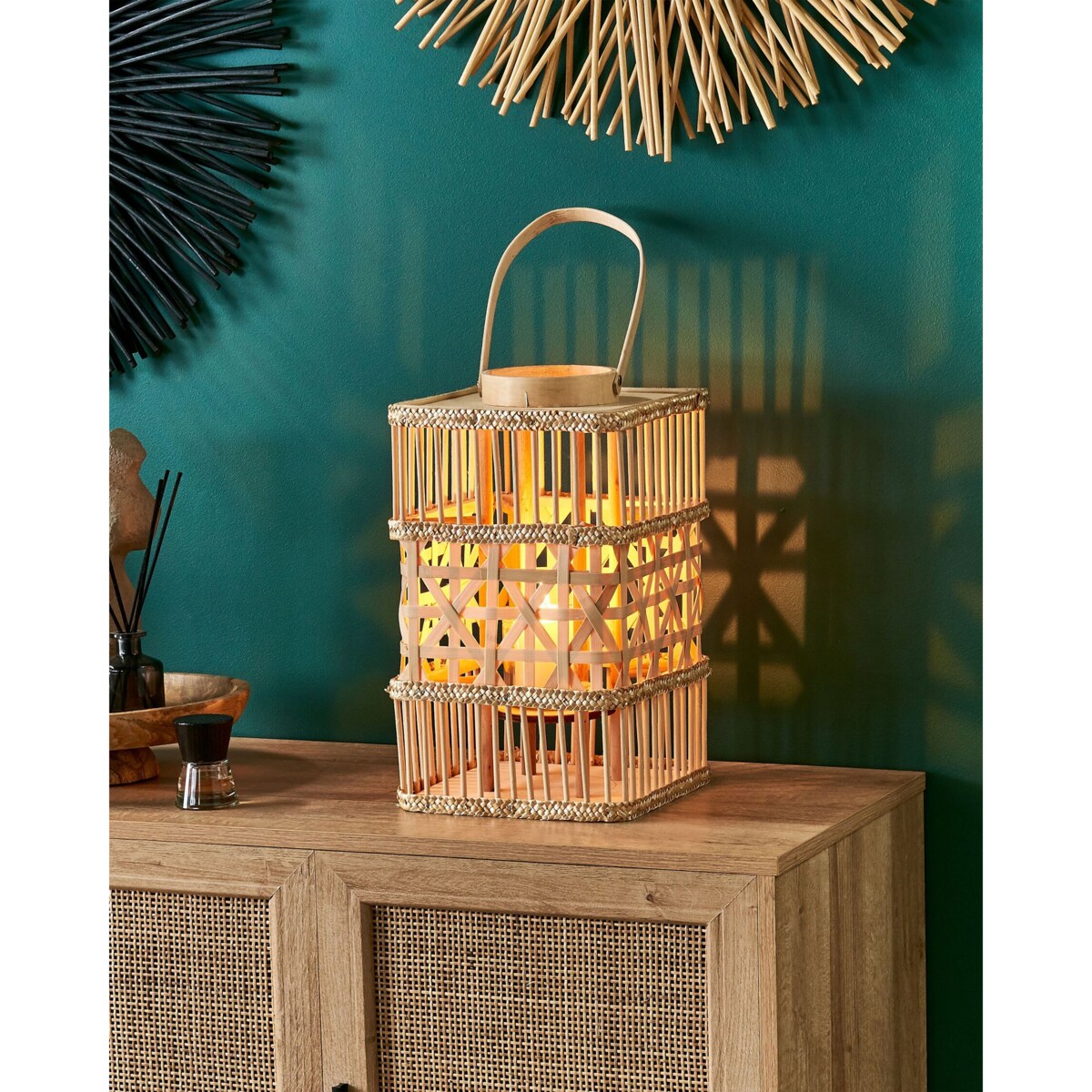 Lampion bambusowy 35 cm naturalny LUMBIS