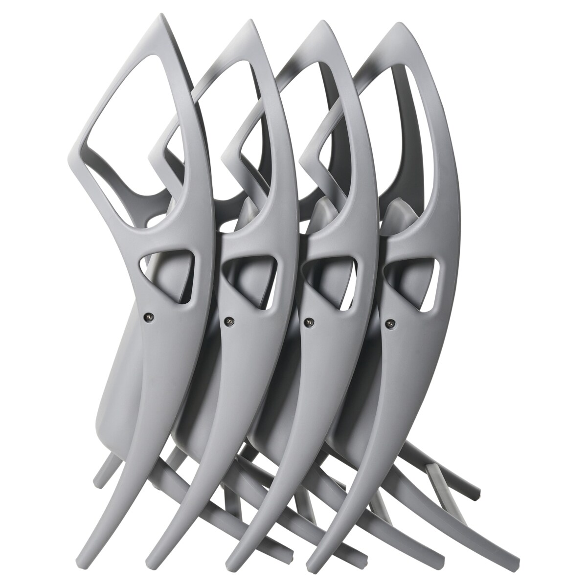 Zestaw 4 krzeseł ogrodowych Składane NEMI Szary