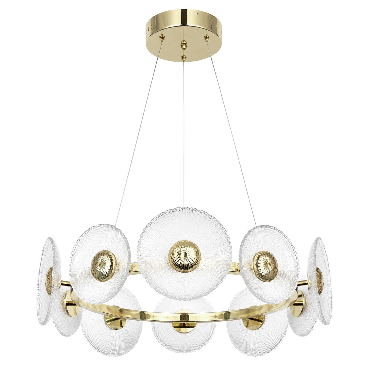 Lampa Sufitowa Wisząca Swe071-Cp 60Cm Złoty, Szkło, Metal