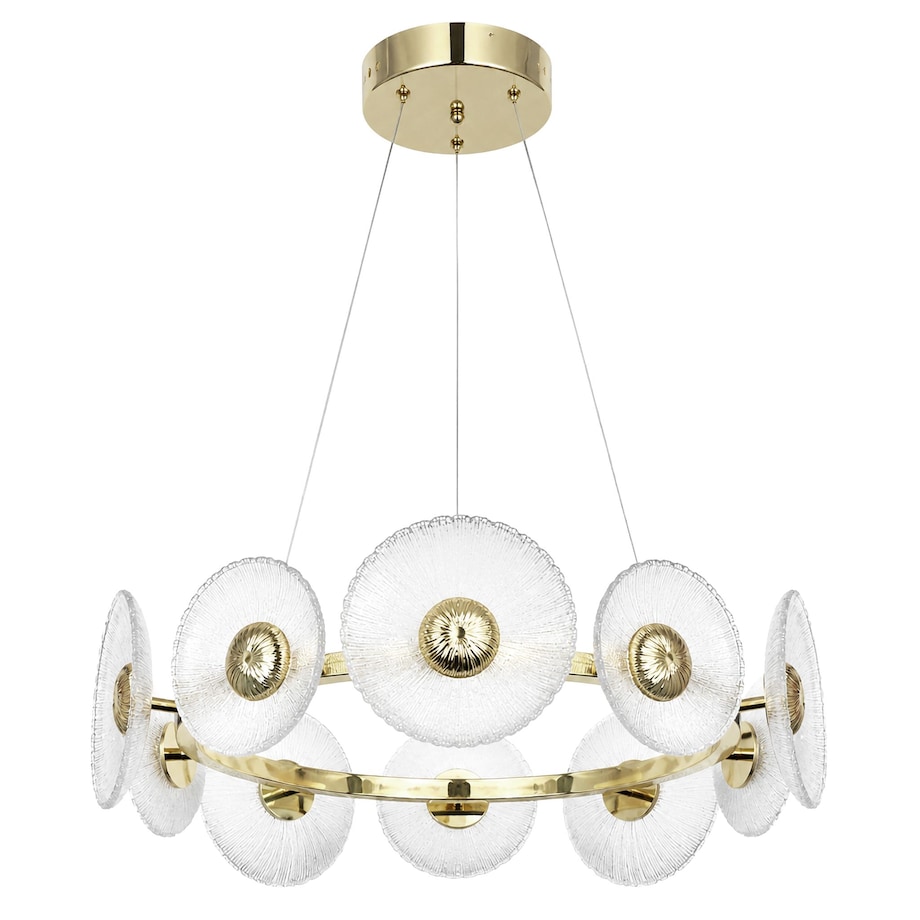 Lampa Sufitowa Wisząca Swe071-Cp 60Cm Złoty, Szkło, Metal