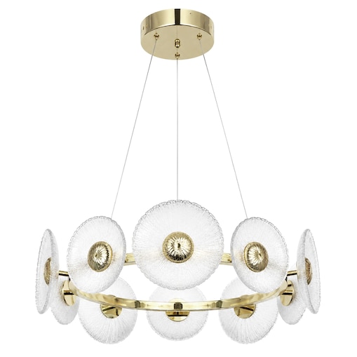 Lampa Sufitowa Wisząca Swe071-Cp 60Cm Złoty, Szkło, Metal