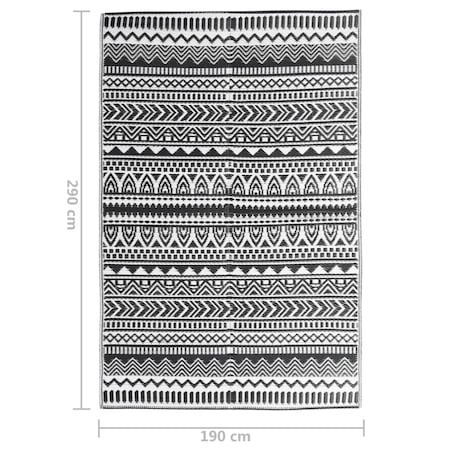 vidaXL Dywan zewnętrzny, ARAKIL czarny, 190x290 cm, PP