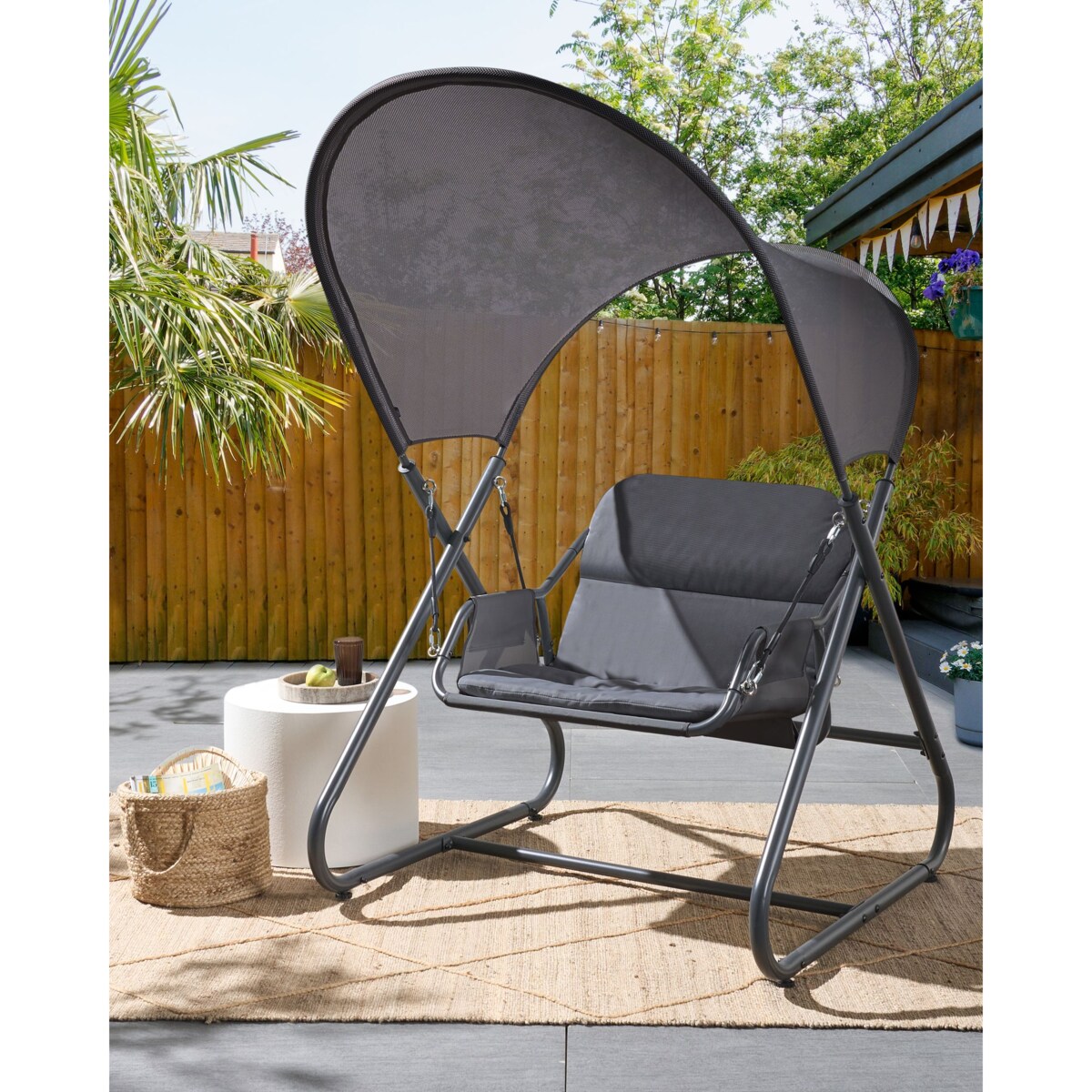 Huśtawka ogrodowa SOLAGNA Metal Ciemnoszary