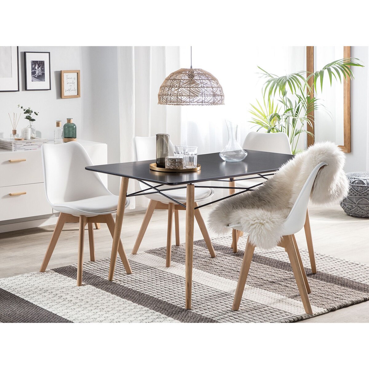 Stół do jadalni 140 x 80 cm czarny BIONDI