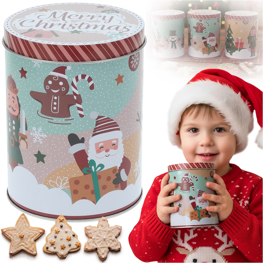 Puszka Na Pierniki Ciastka Boże Narodzenie 10X14 Cm Świąteczna Dekoracyjna Cukierki Słodycze