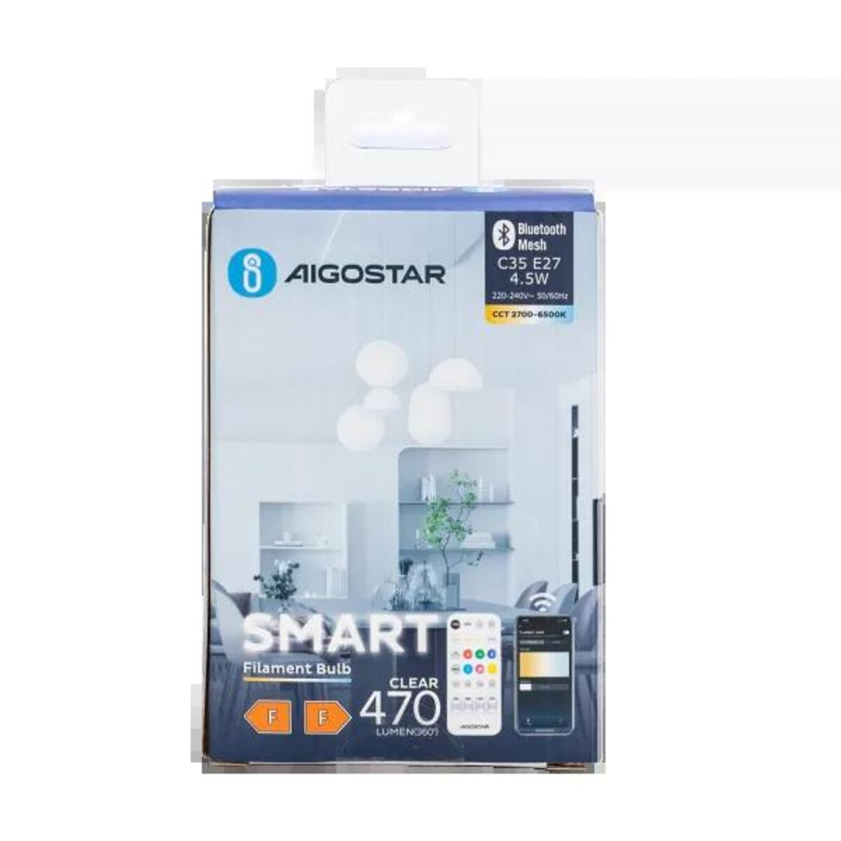 inteligentna żarówka bluetooth mesh c35 4.5w cct 2 szt. ,z pilotem