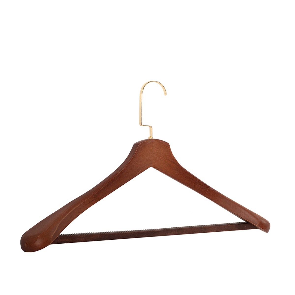 Zestaw 4 drewnianych wieszaków na ubrania SHP HARDI brązowy