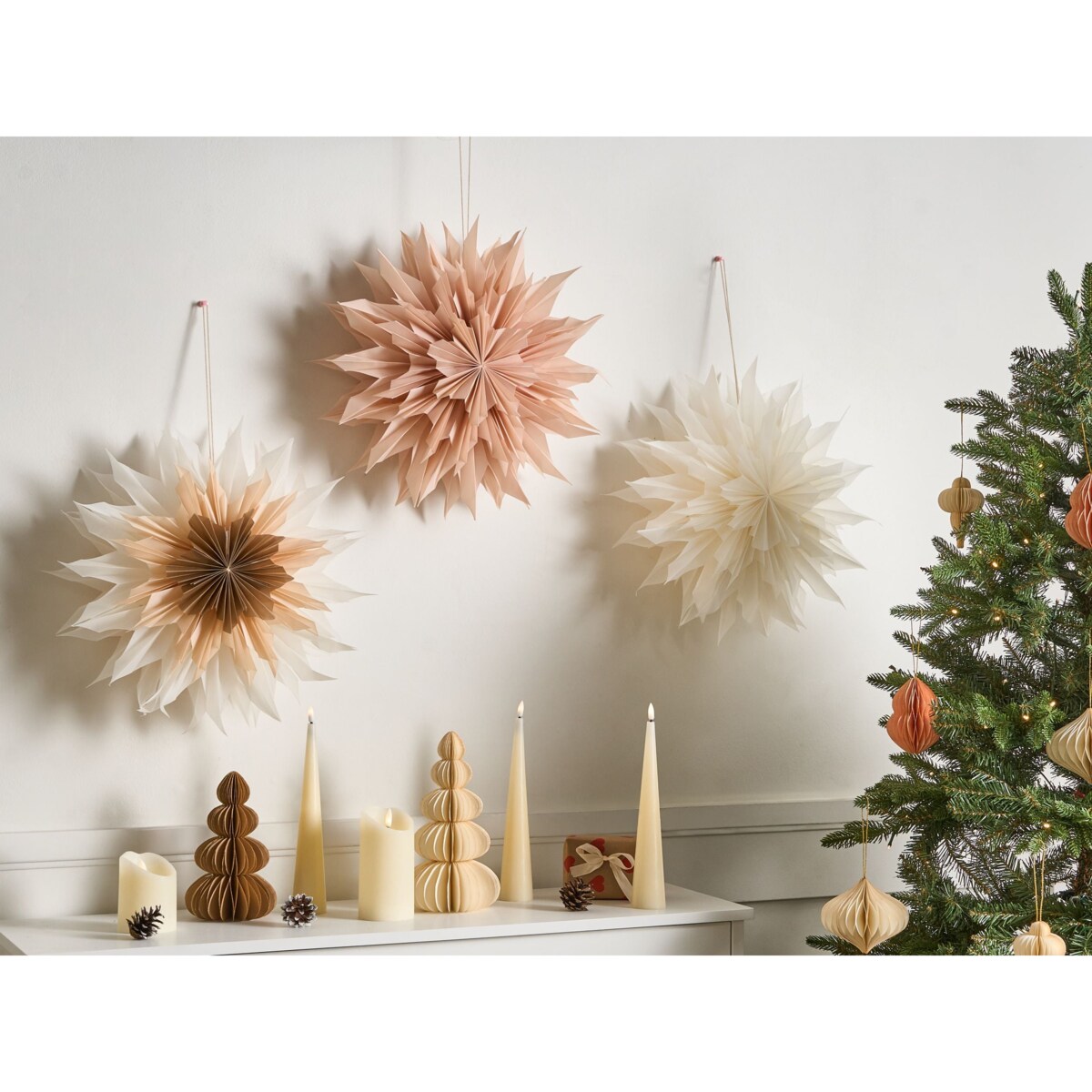 Zestaw 3 dekoracji wiszących LED FORSAN Gwiazda 41 cm Kolorowy