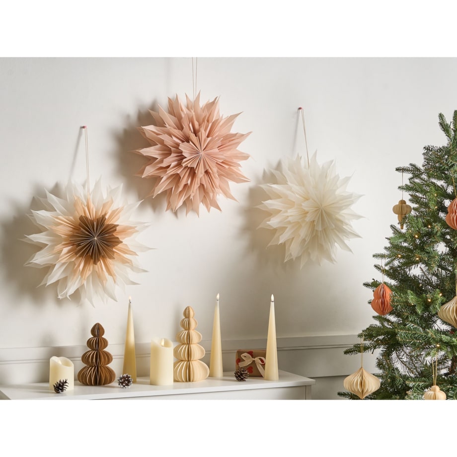 Zestaw 3 dekoracji wiszących LED FORSAN Gwiazda 41 cm Kolorowy