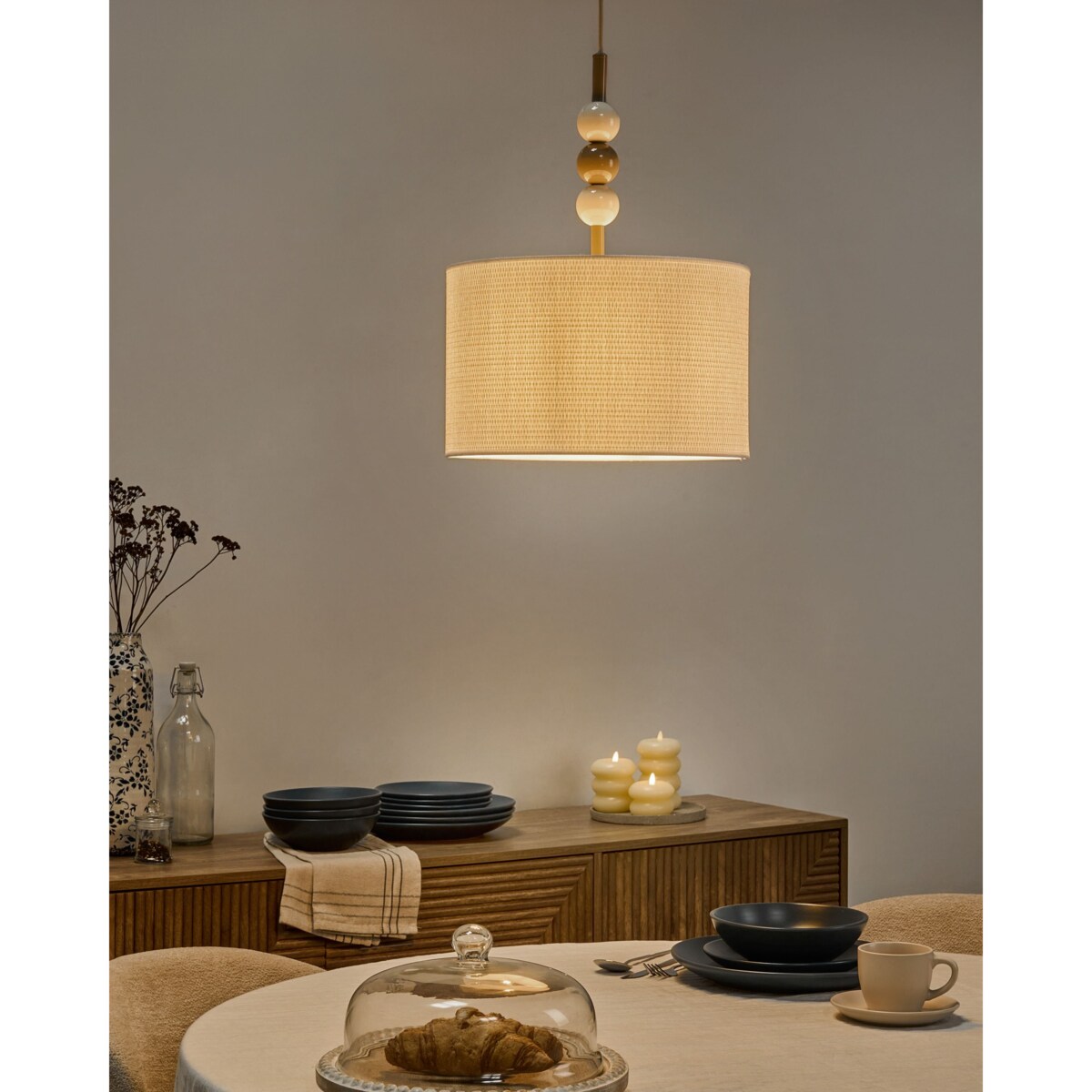 Lampa wisząca LOKY Metal Biały/ beżowy