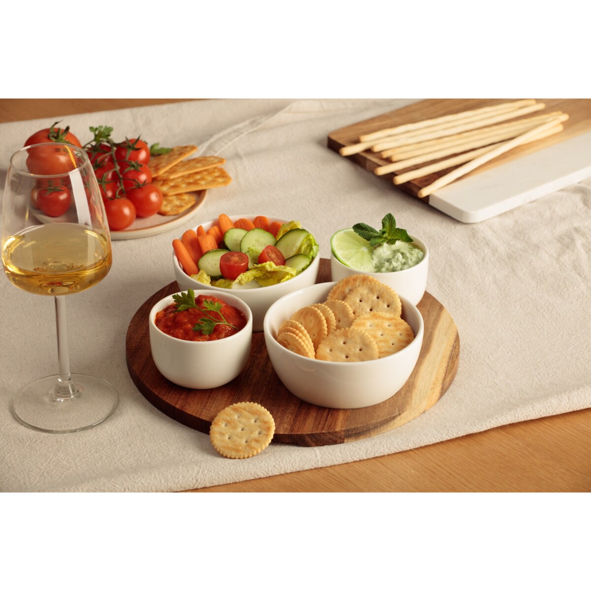 Zestaw do przekąsek z miseczkami 26x26x2 cm PASATA