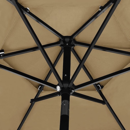 vidaXL 3-poziomowy parasol na aluminiowym słupku, taupe, 2,5 m