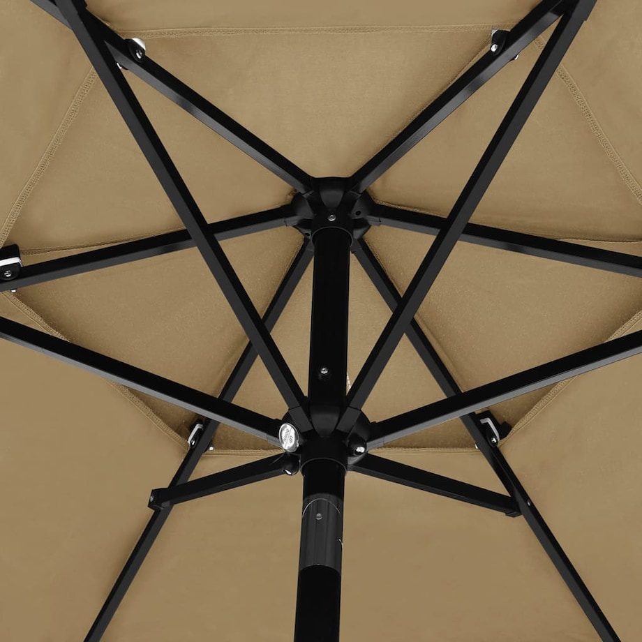 vidaXL 3-poziomowy parasol na aluminiowym słupku, taupe, 2,5 m
