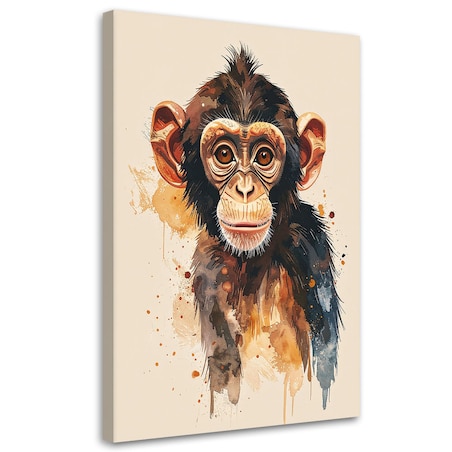Obraz do pokoju dziecka nastolatka, Mała małpka zwierzęta 40x60 cm
