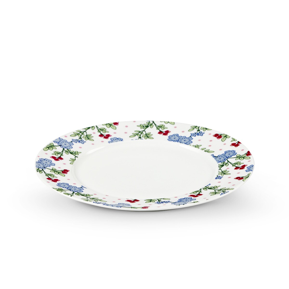 Konsimo IRIS Talerz deserowy, biały/niebieski/zielony/różowy